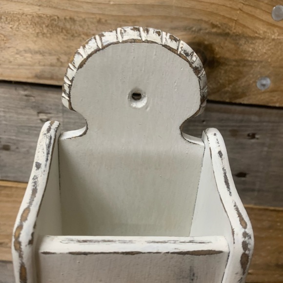 Vintage Wooden Match Box Holder - Wall Mount 10"H - Picture 7 of 7